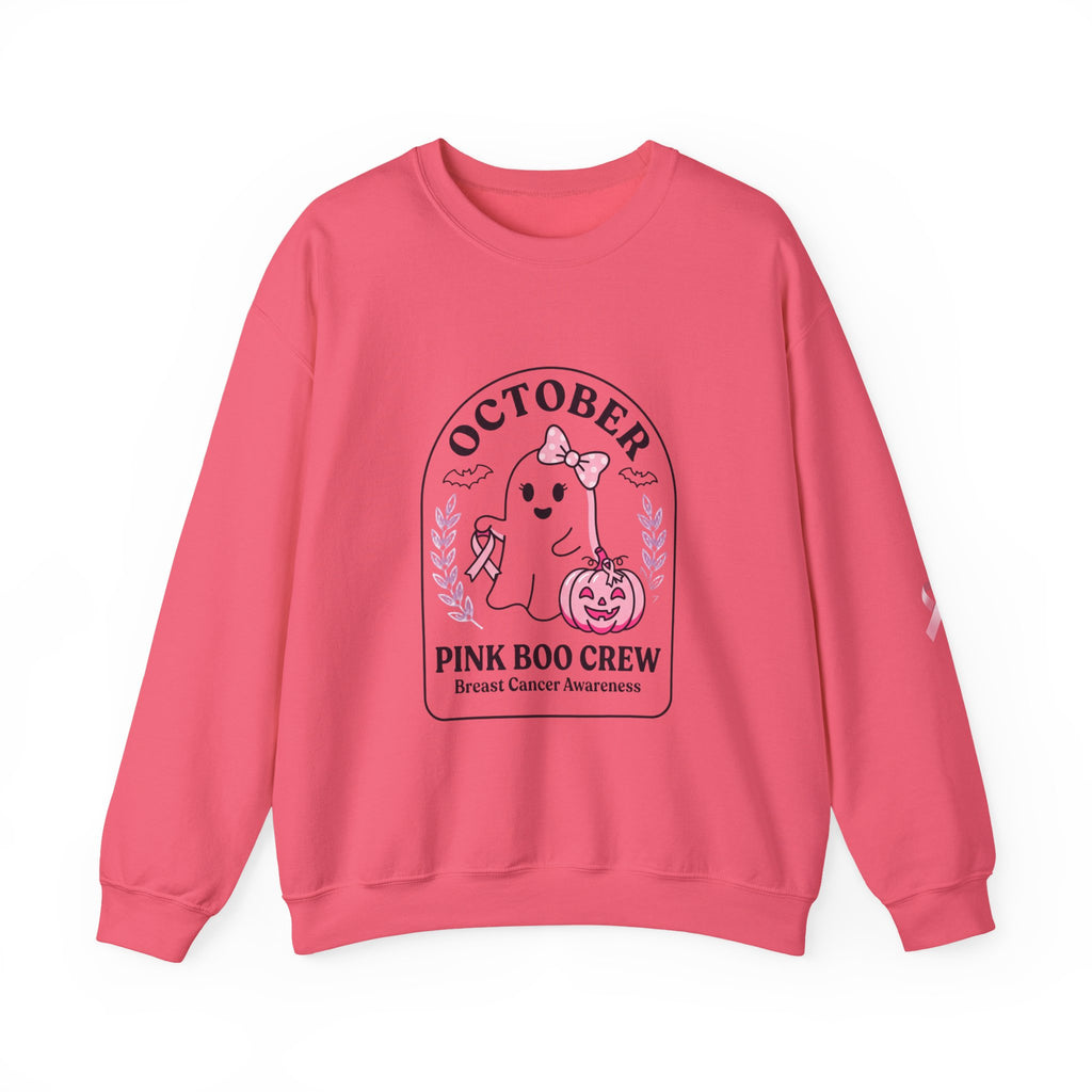October Pink Boo Crew Sweatshirt | Breast Cancer Awareness, Ribbon