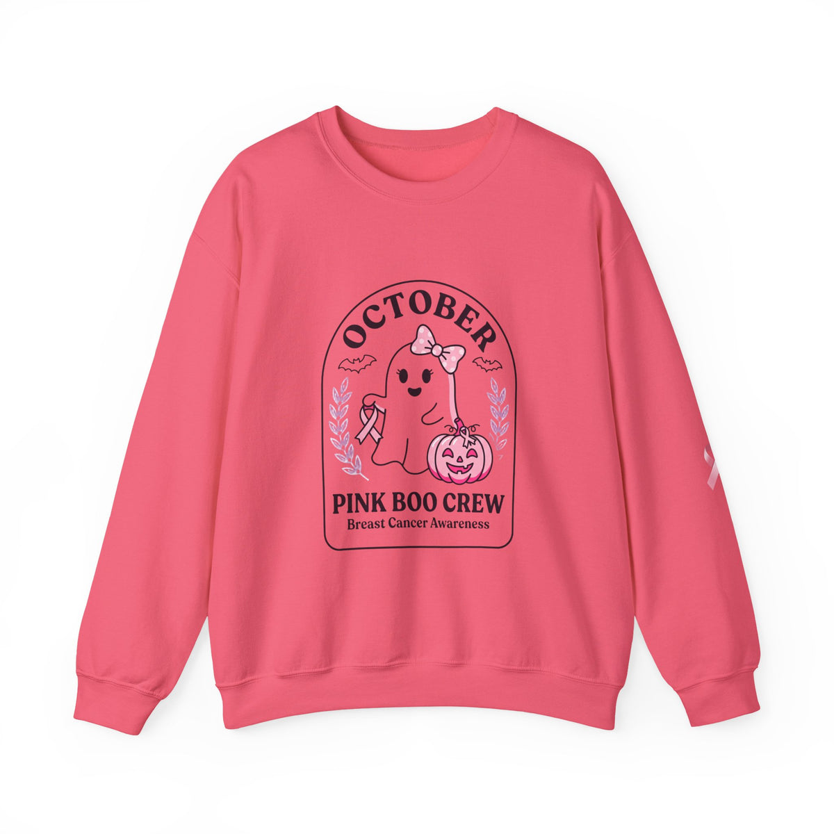 October Pink Boo Crew Sweatshirt | Breast Cancer Awareness, Ribbon