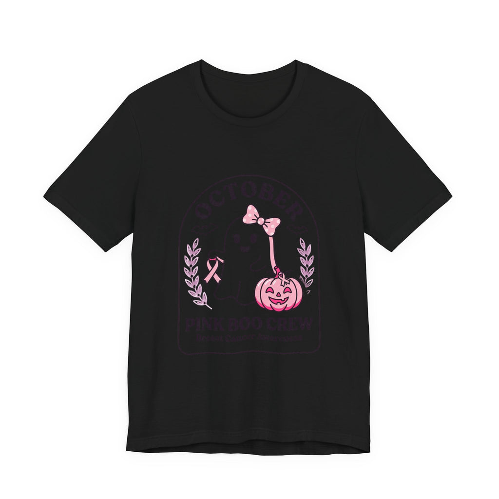 Pink Boo Crew Ghost Tee | Breast Cancer Awareness, Ribbon October