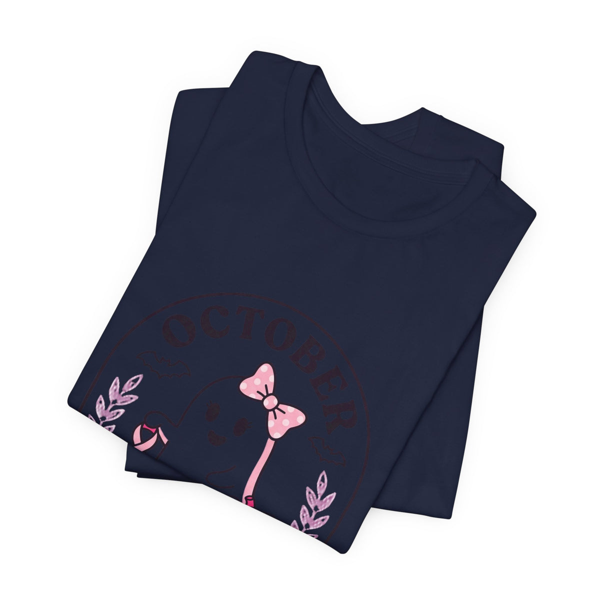 Pink Boo Crew Ghost Tee | Breast Cancer Awareness, Ribbon October