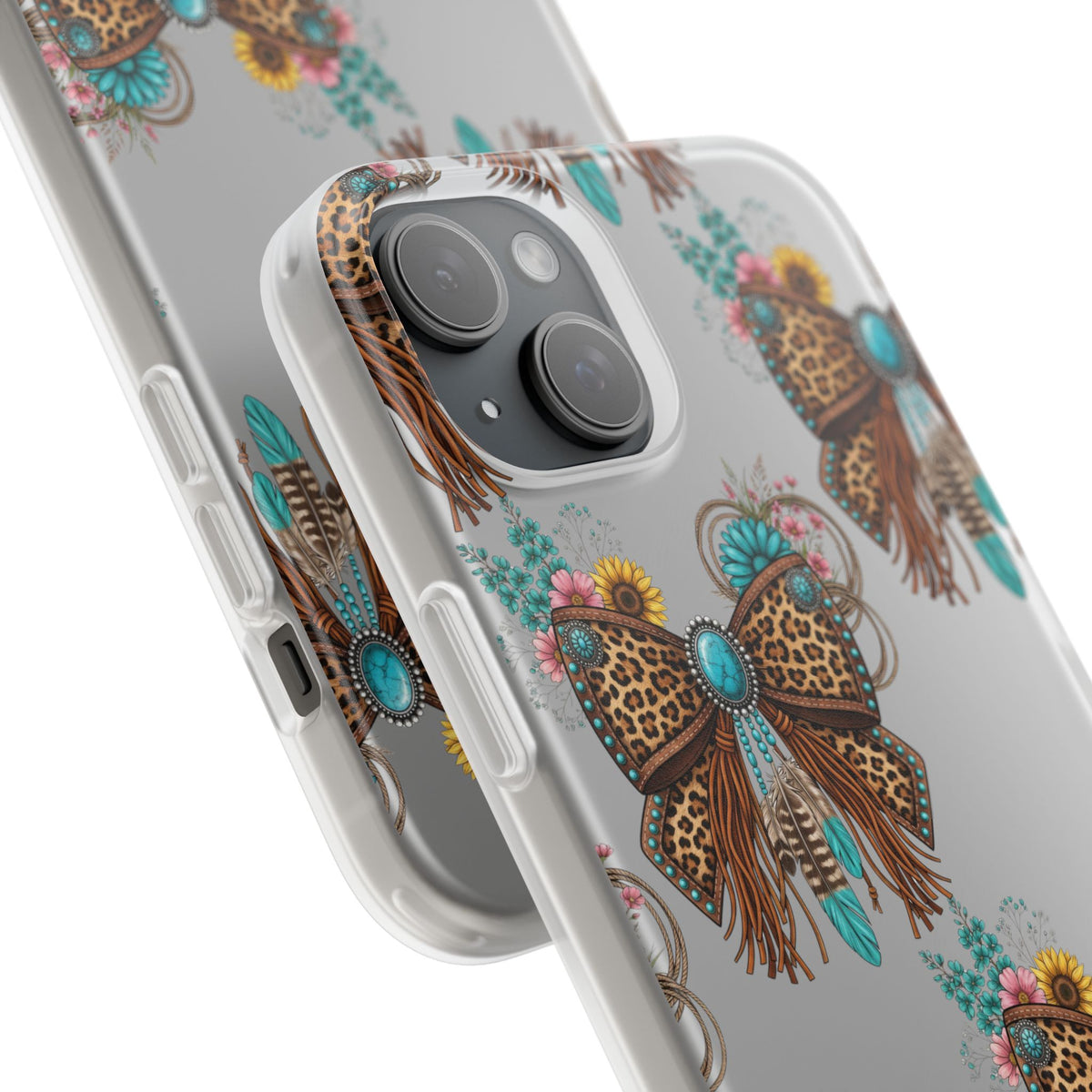 Leopard Turquoise Bow Phone Case