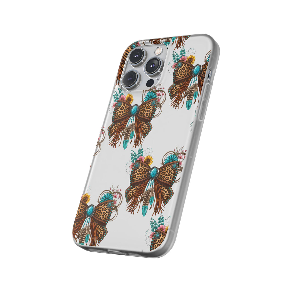 Leopard Turquoise Bow Phone Case