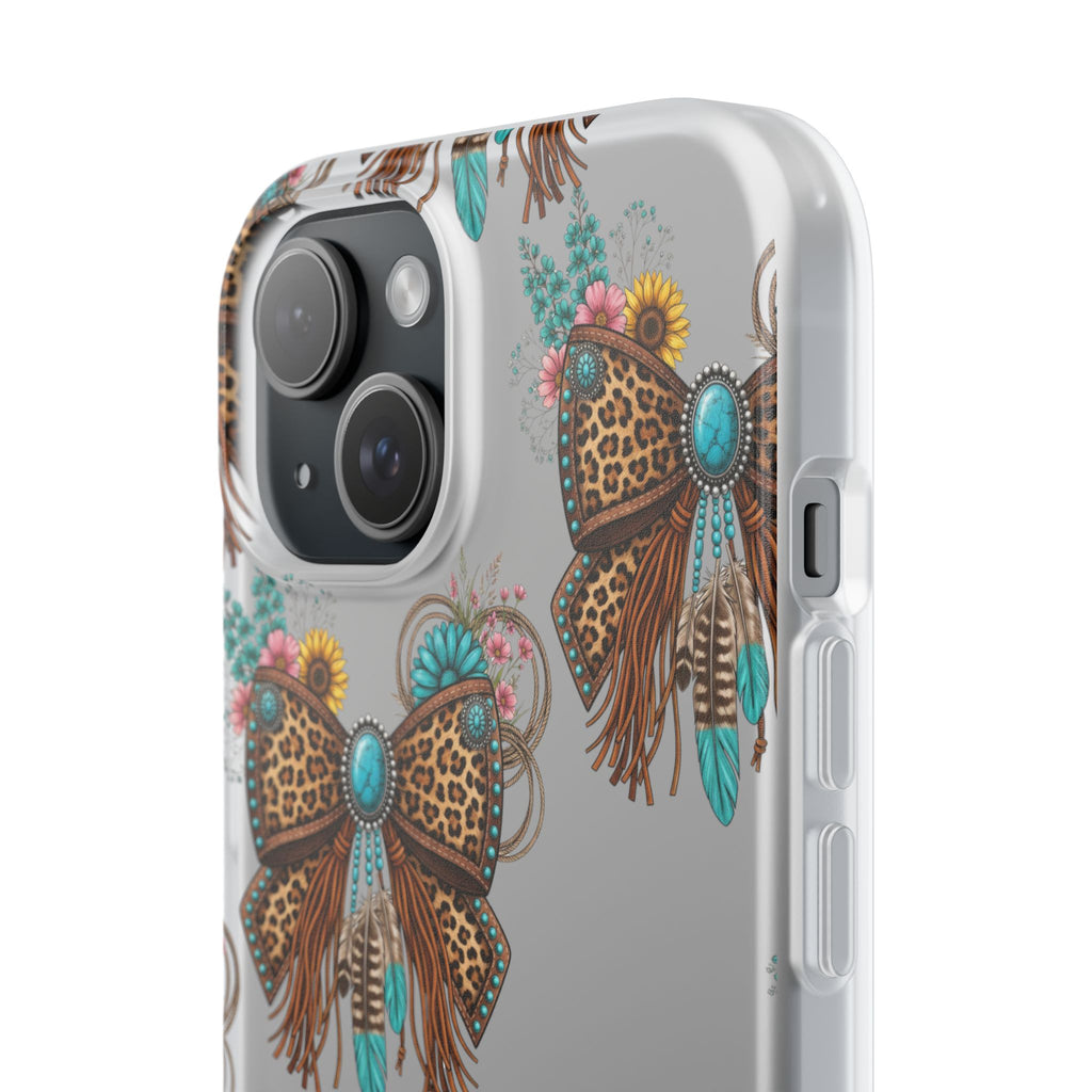 Leopard Turquoise Bow Phone Case