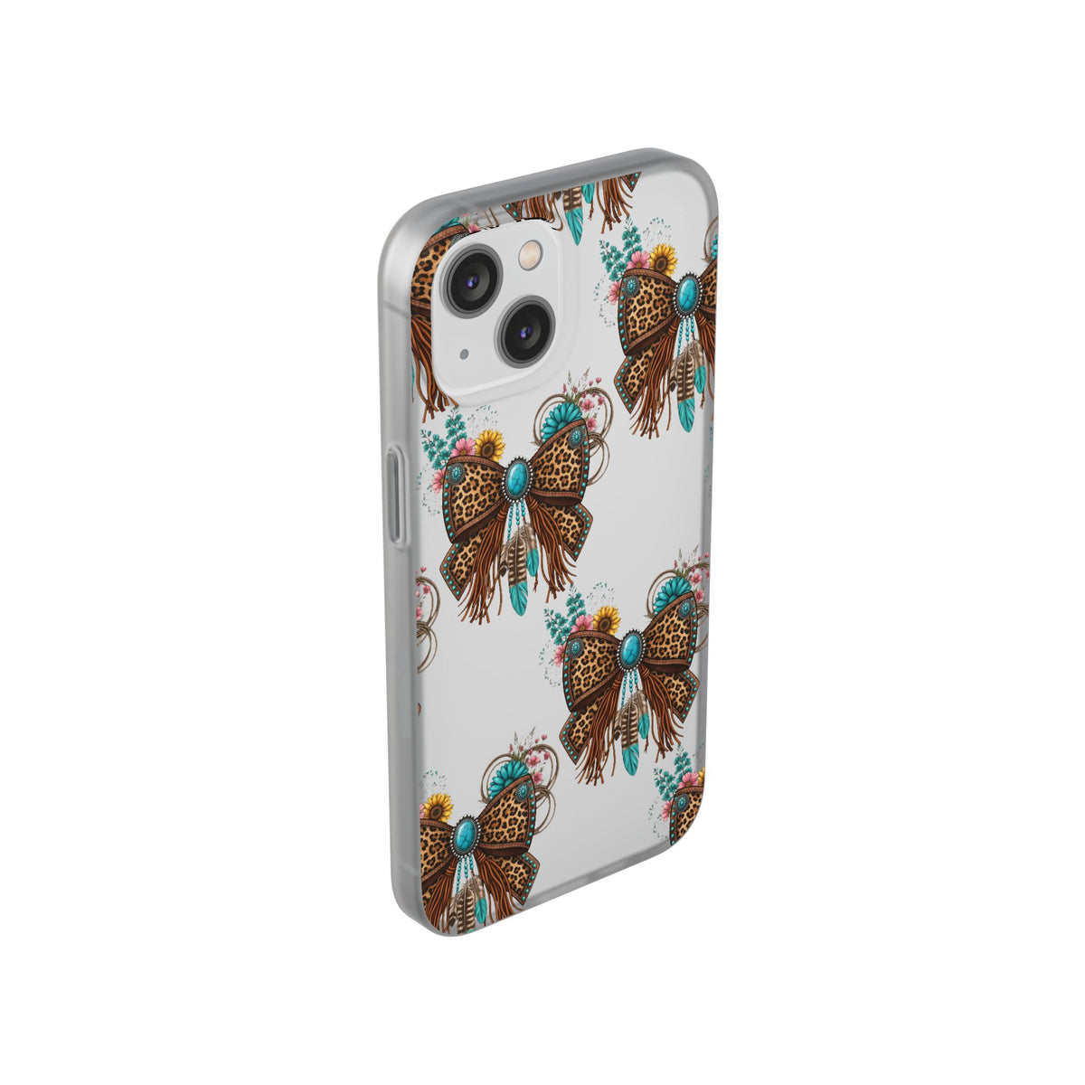 Leopard Turquoise Bow Phone Case