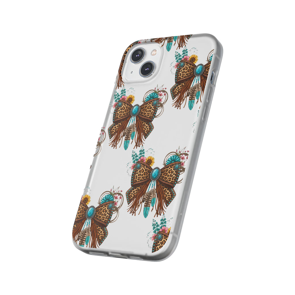 Leopard Turquoise Bow Phone Case
