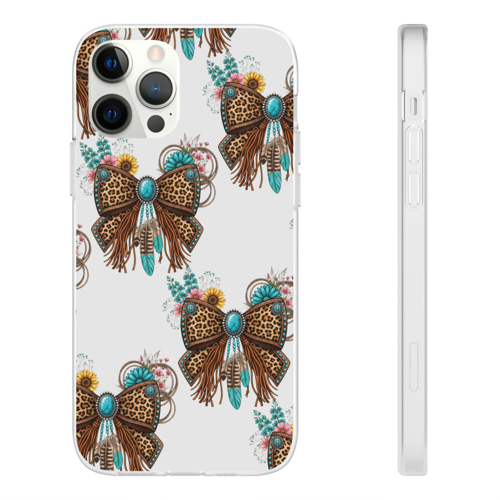 Leopard Turquoise Bow Phone Case