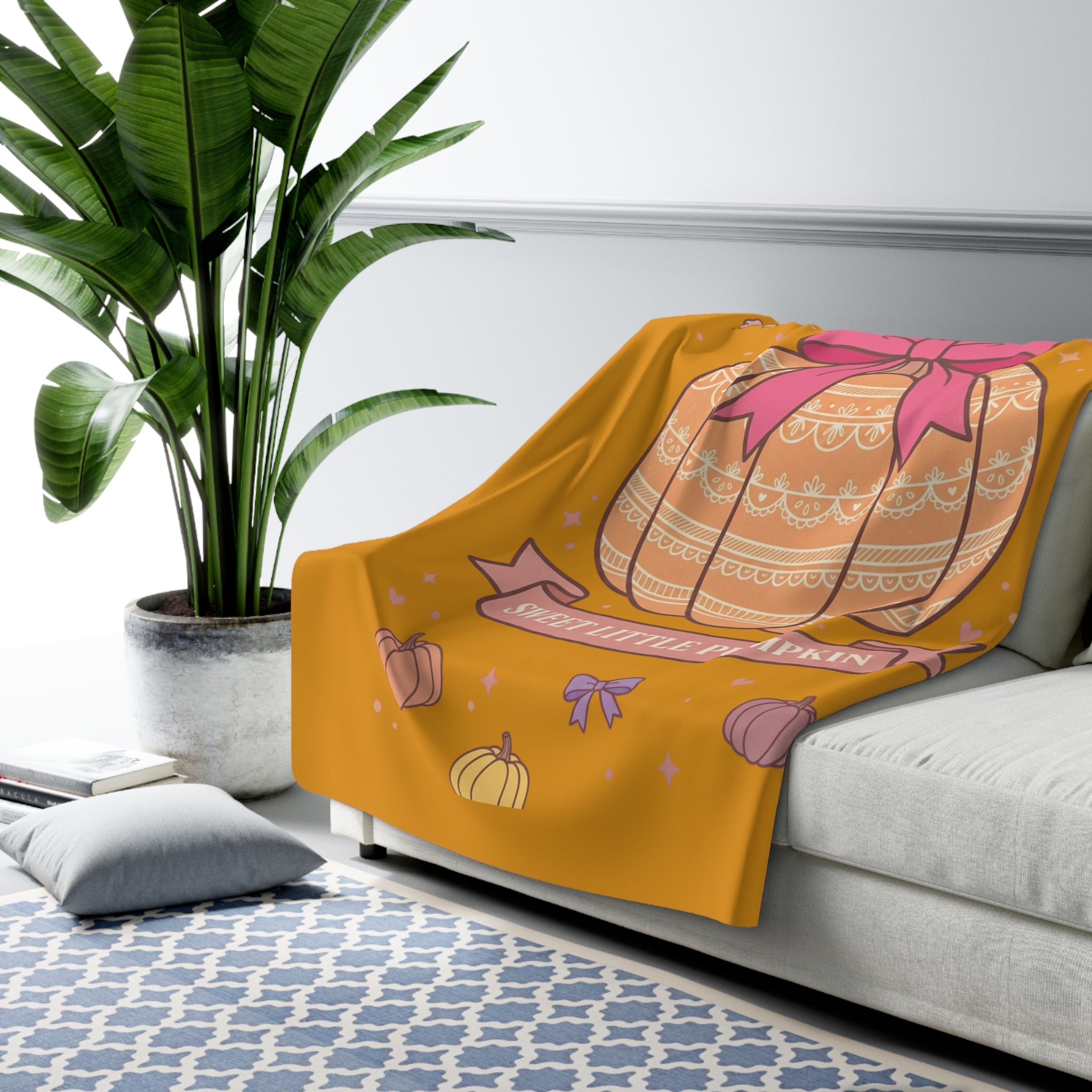 Sweet Little Pumpkin Sherpa Blanket — Cozy Autumn Baby Throw