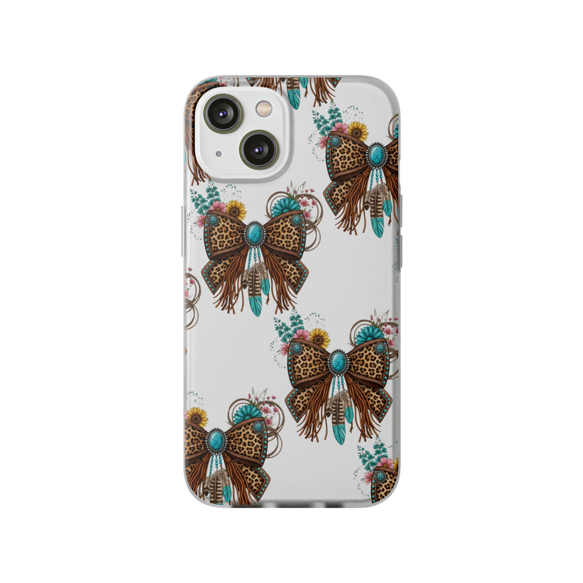 Leopard Turquoise Bow Phone Case