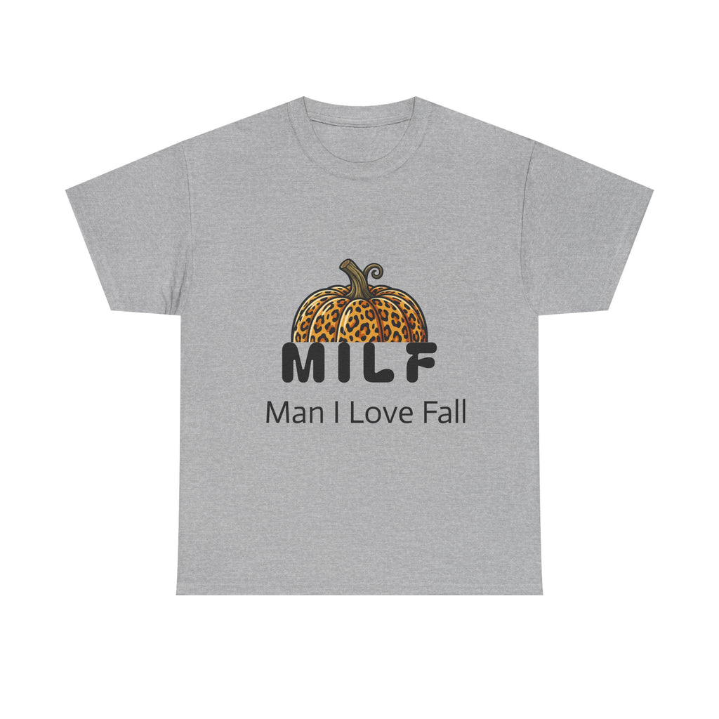 Fall Graphic Tee — "MILF: Man I Love Fall" Pumpkin Leopard Print