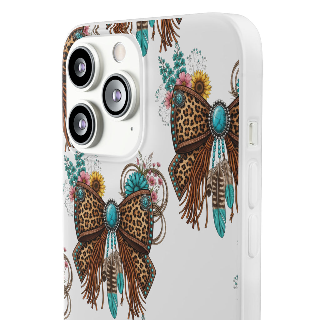 Leopard Turquoise Bow Phone Case