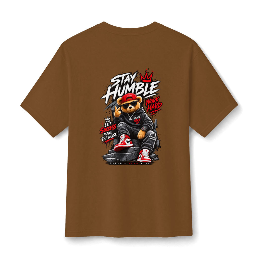Stay Humble Bear Graphic Tee — Urban Streetwear Cotton T‑Shirt