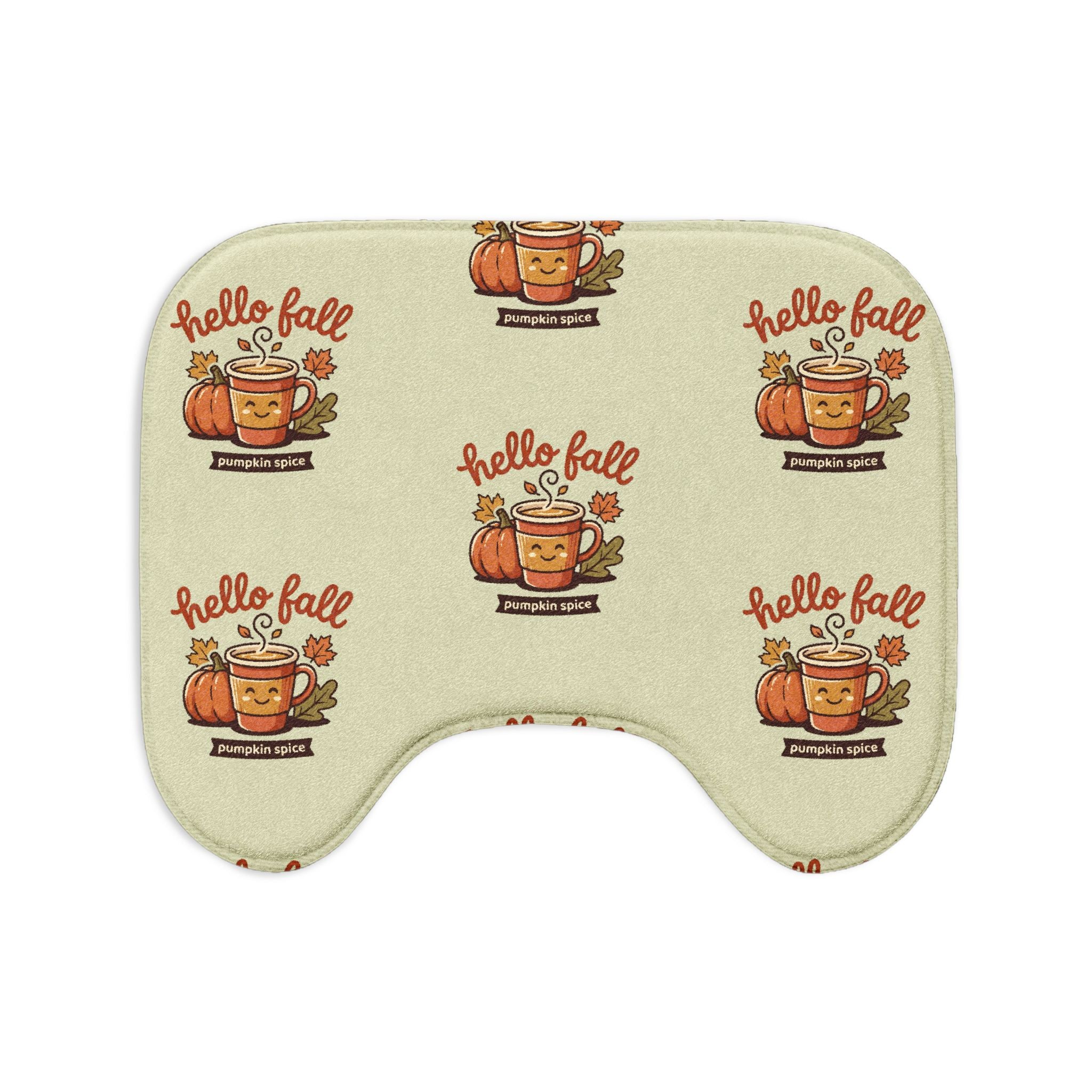 Hello Fall Pumpkin Spice Bath Mat Set — 3-Piece Fall Bathroom Decor