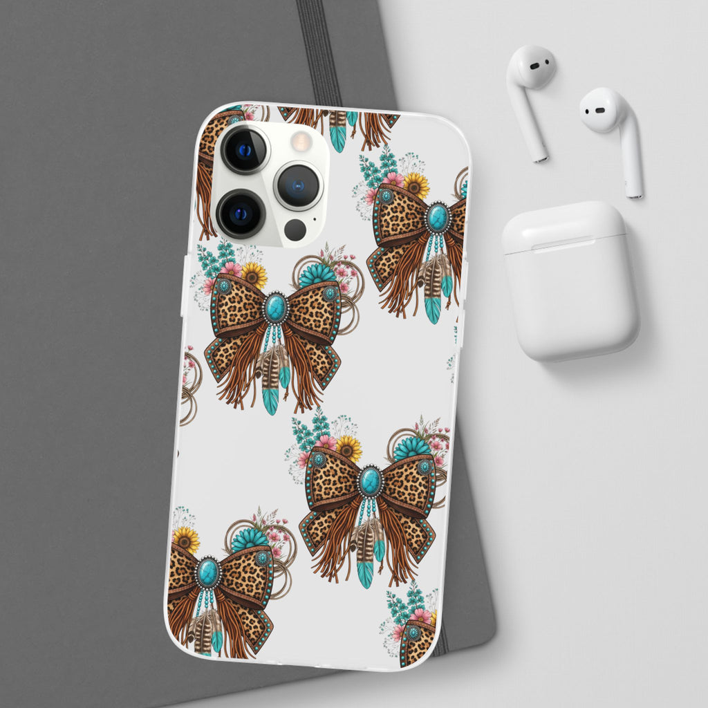 Leopard Turquoise Bow Phone Case