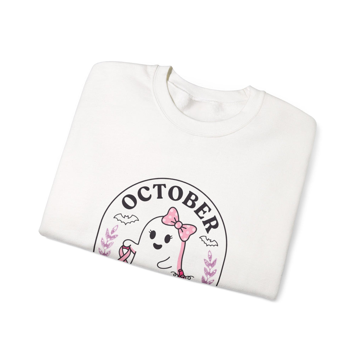 October Pink Boo Crew Sweatshirt | Breast Cancer Awareness, Ribbon
