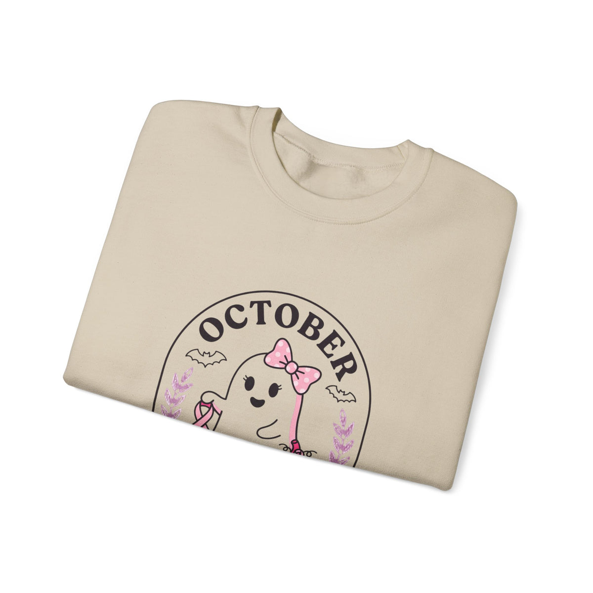 October Pink Boo Crew Sweatshirt | Breast Cancer Awareness, Ribbon