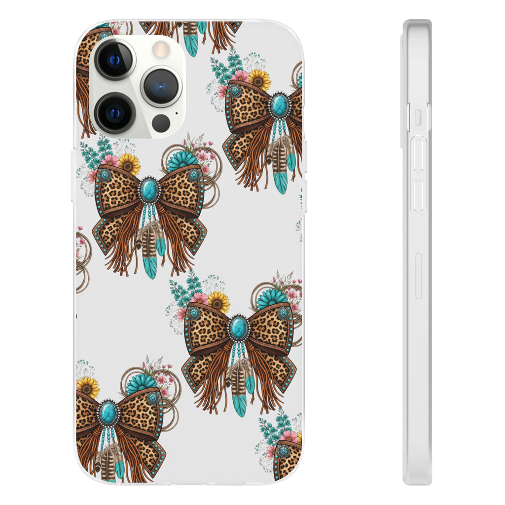 Leopard Turquoise Bow Phone Case