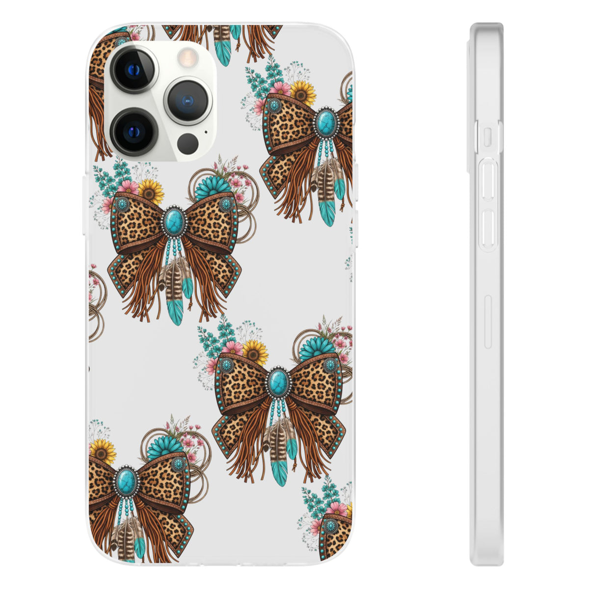 Leopard Turquoise Bow Phone Case