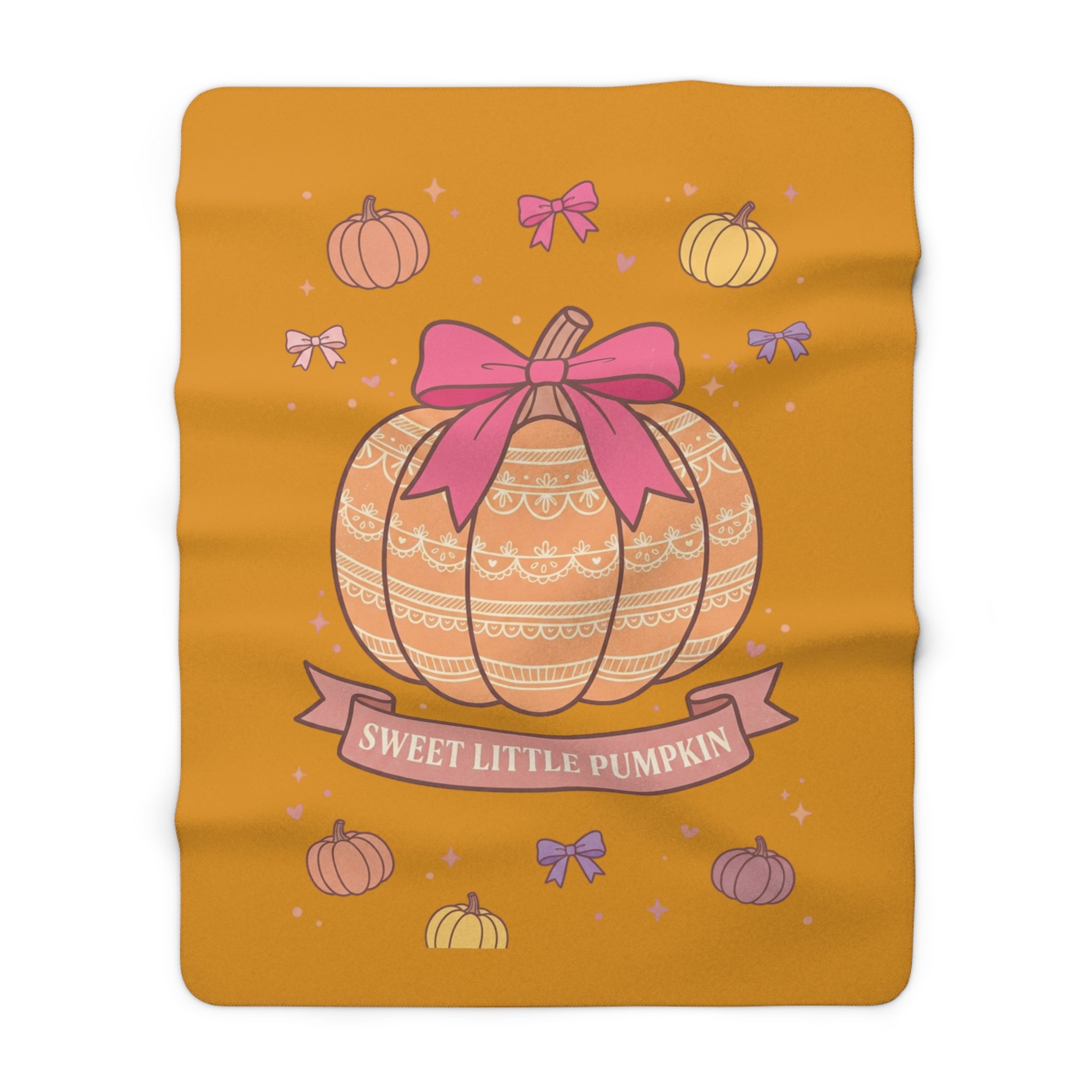 Sweet Little Pumpkin Sherpa Blanket — Cozy Autumn Baby Throw