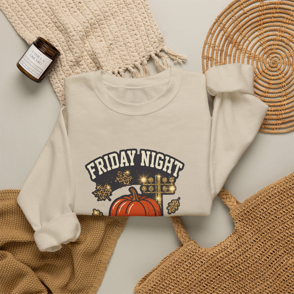 Friday Night Fall Lights Sweatshirt | Pumpkin Vintage Autumn Graphic