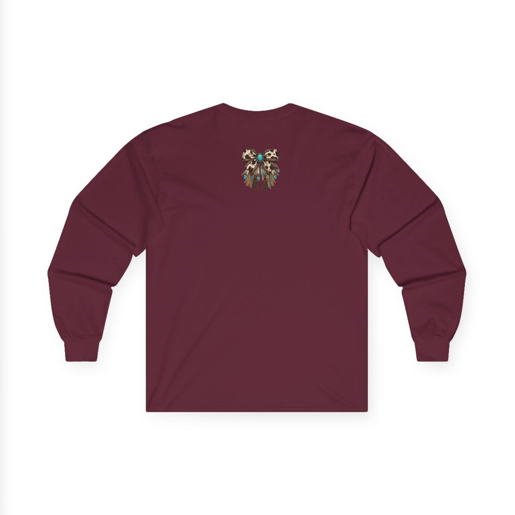 Long Sleeve Tee - "Howdy" Western Floral Cowgirl Graphic
