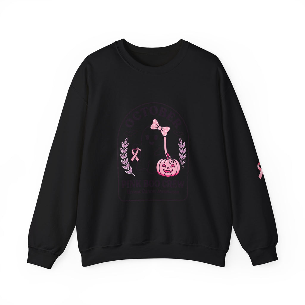 October Pink Boo Crew Sweatshirt | Breast Cancer Awareness, Ribbon