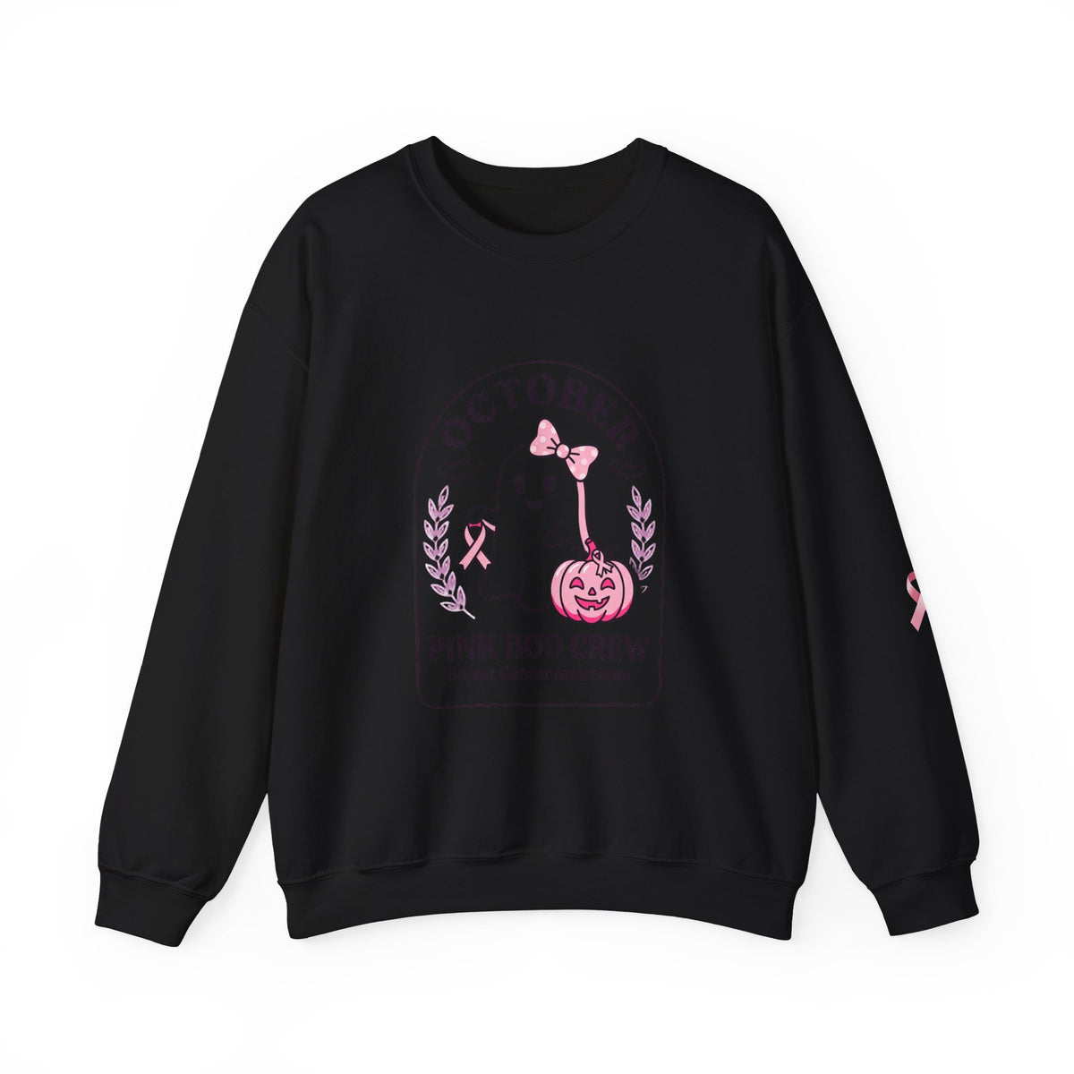 October Pink Boo Crew Sweatshirt | Breast Cancer Awareness, Ribbon