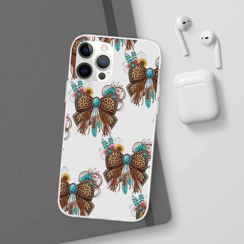 Leopard Turquoise Bow Phone Case