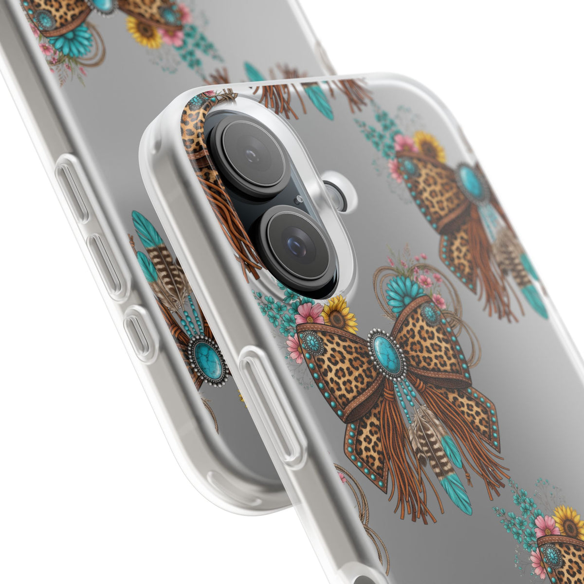 Leopard Turquoise Bow Phone Case