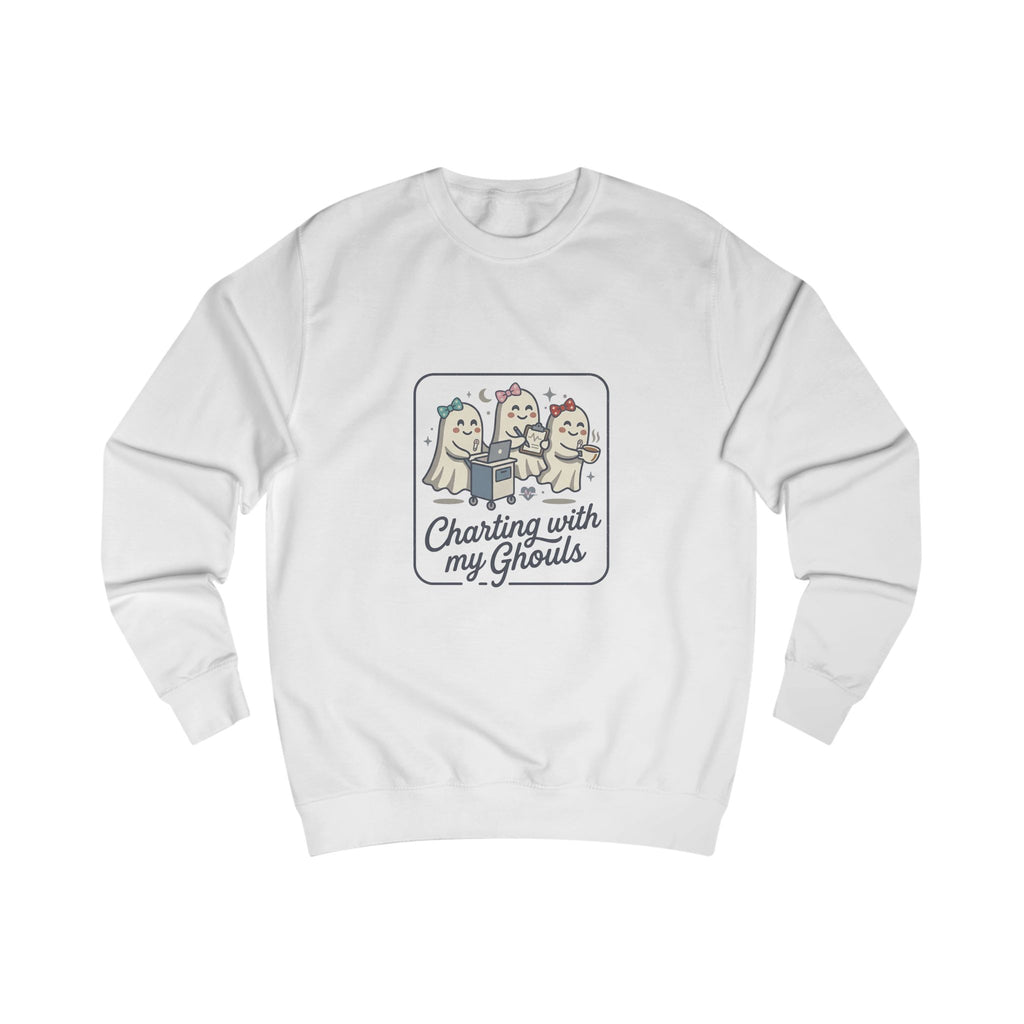 Charting With My Ghouls Sweatshirt — Cute Ghost Friends Halloween Pullover