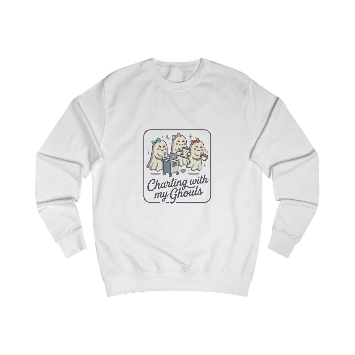 Charting With My Ghouls Sweatshirt — Cute Ghost Friends Halloween Pullover