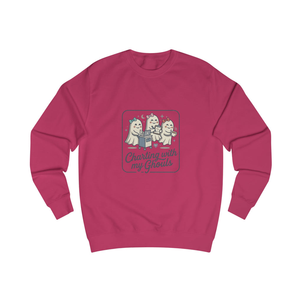 Charting With My Ghouls Sweatshirt — Cute Ghost Friends Halloween Pullover