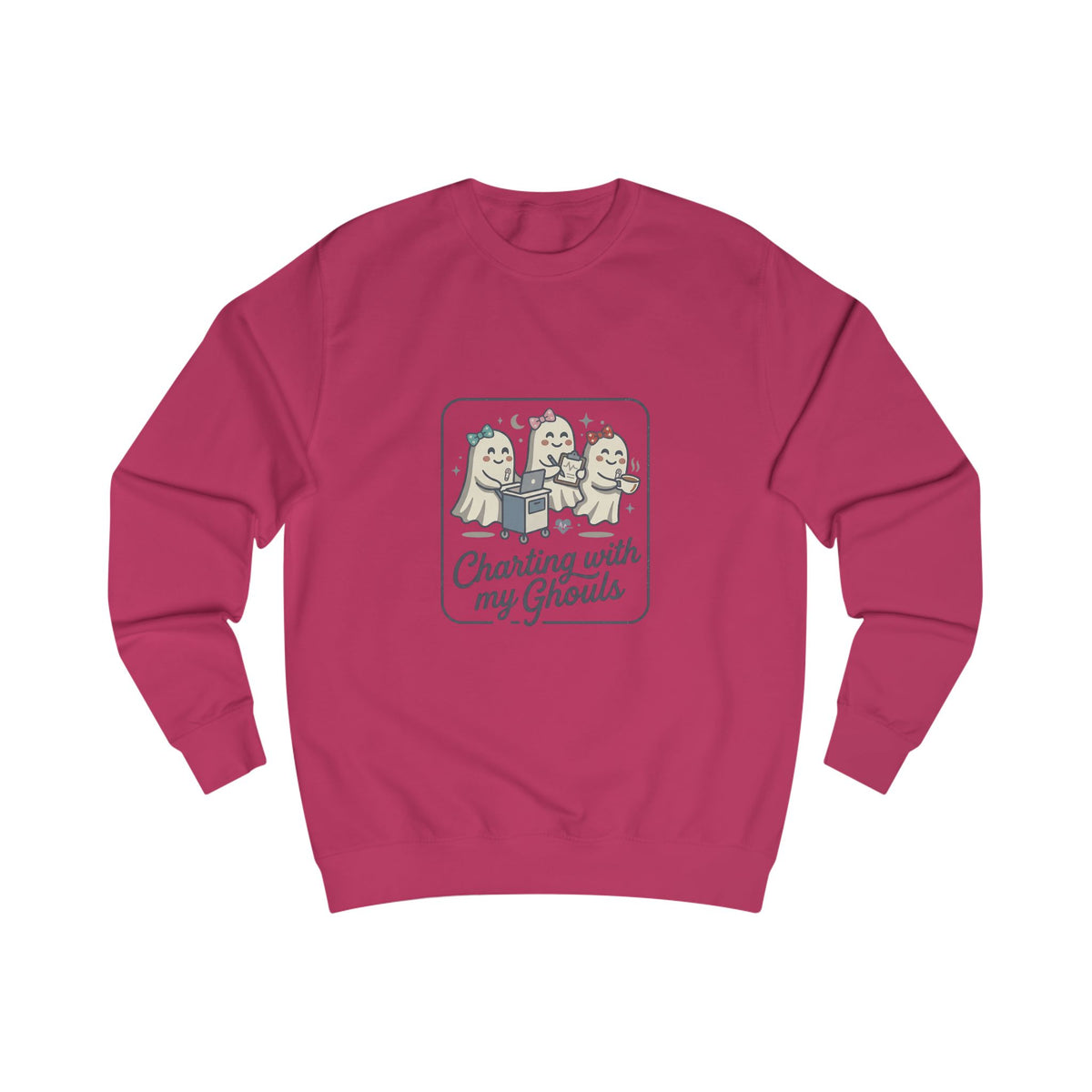 Charting With My Ghouls Sweatshirt — Cute Ghost Friends Halloween Pullover