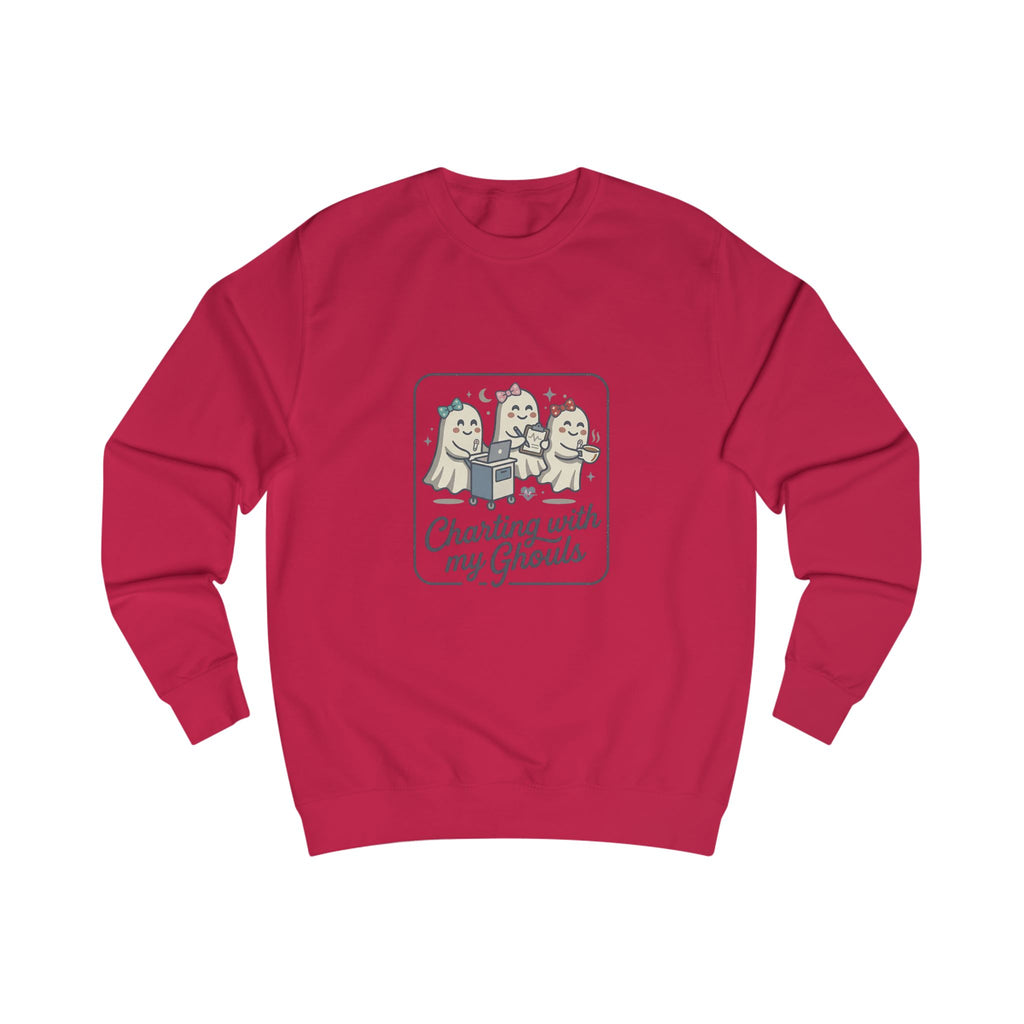 Charting With My Ghouls Sweatshirt — Cute Ghost Friends Halloween Pullover