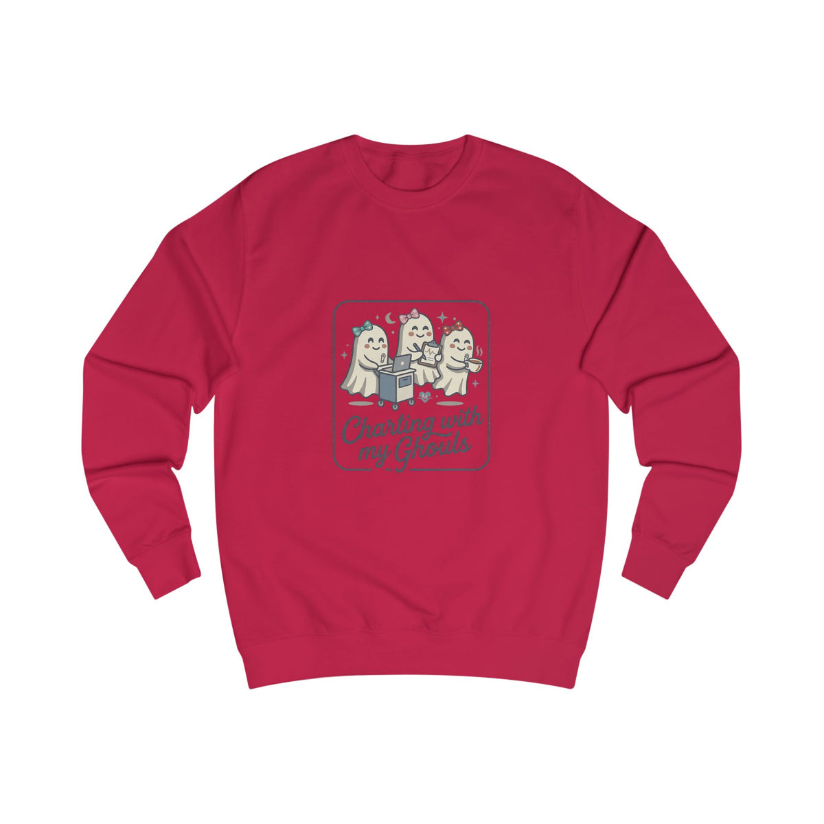 Charting With My Ghouls Sweatshirt — Cute Ghost Friends Halloween Pullover