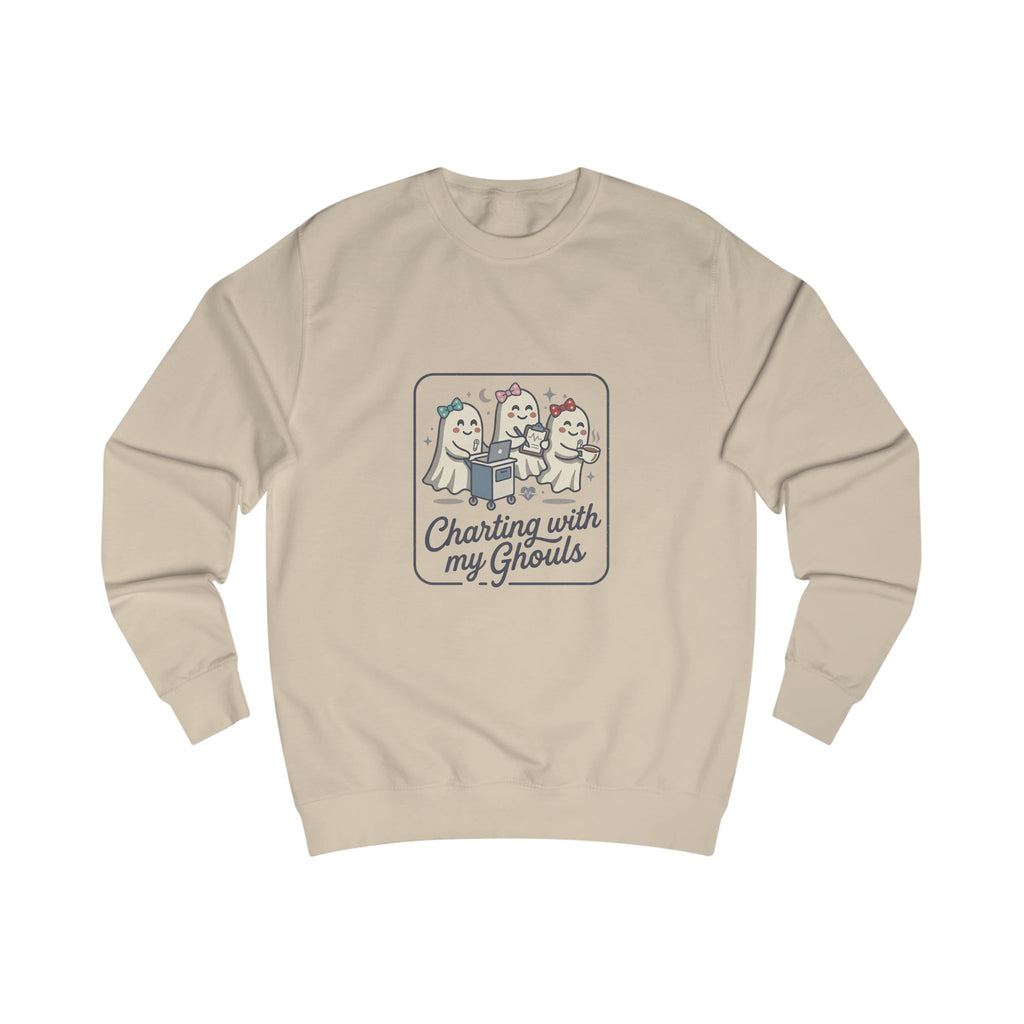Charting With My Ghouls Sweatshirt — Cute Ghost Friends Halloween Pullover