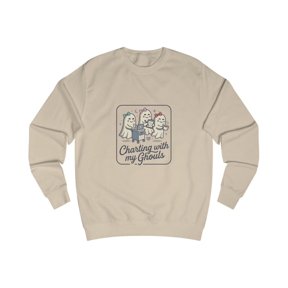 Charting With My Ghouls Sweatshirt — Cute Ghost Friends Halloween Pullover