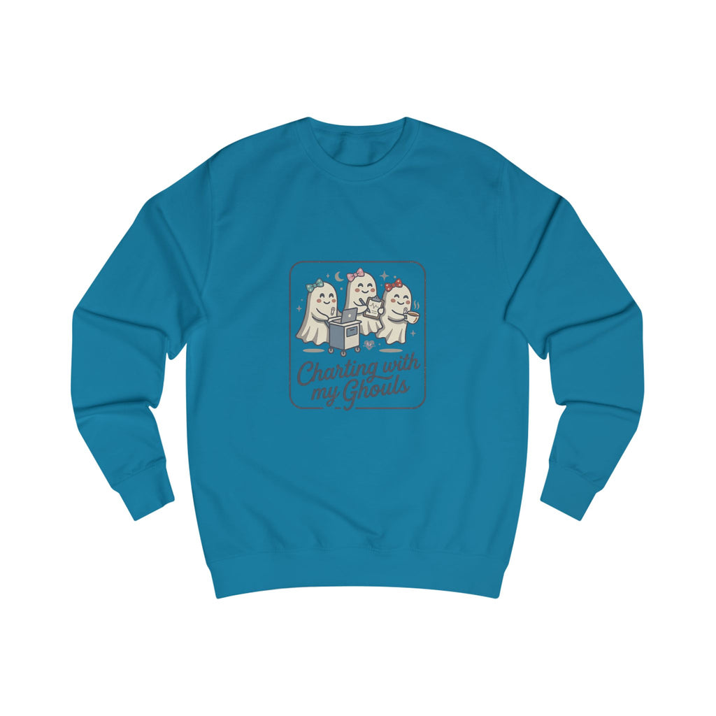 Charting With My Ghouls Sweatshirt — Cute Ghost Friends Halloween Pullover