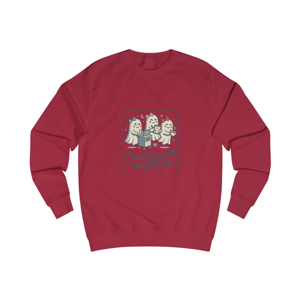 Charting With My Ghouls Sweatshirt — Cute Ghost Friends Halloween Pullover