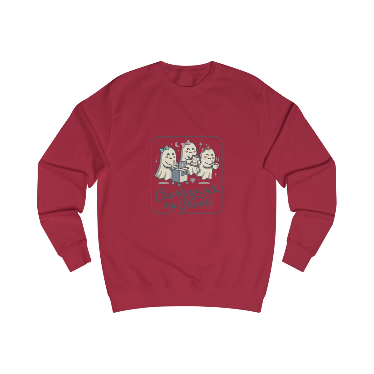 Charting With My Ghouls Sweatshirt — Cute Ghost Friends Halloween Pullover