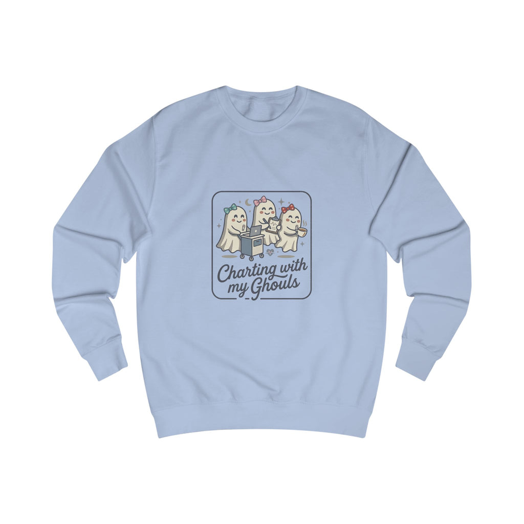 Charting With My Ghouls Sweatshirt — Cute Ghost Friends Halloween Pullover