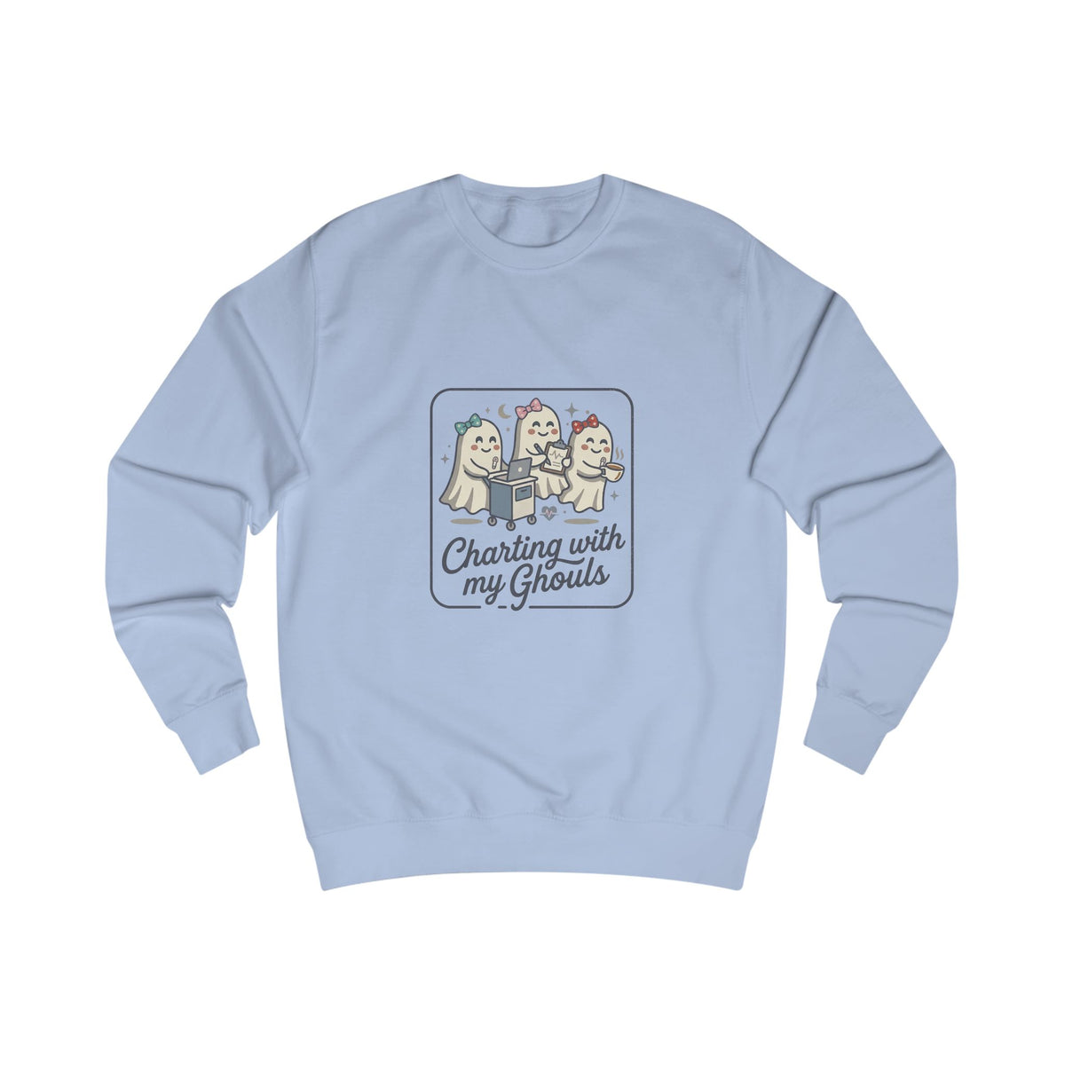 Charting With My Ghouls Sweatshirt — Cute Ghost Friends Halloween Pullover