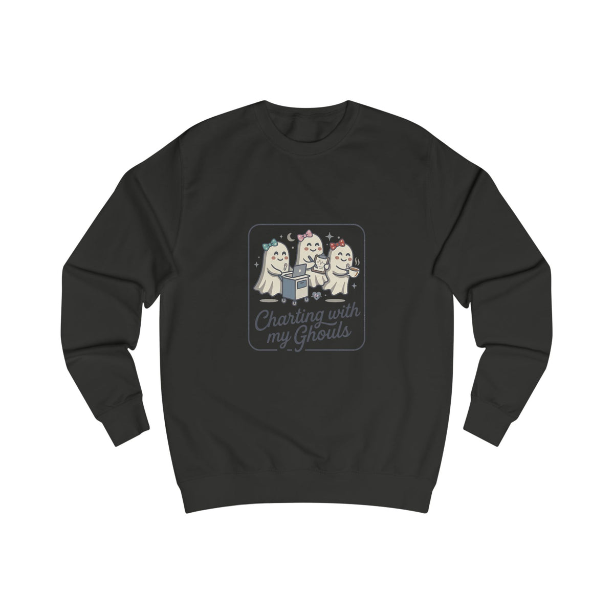 Charting With My Ghouls Sweatshirt — Cute Ghost Friends Halloween Pullover