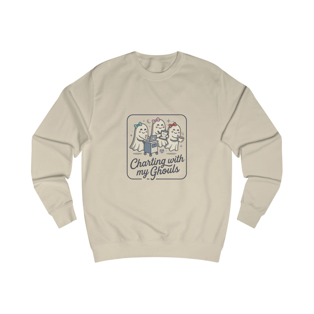 Charting With My Ghouls Sweatshirt — Cute Ghost Friends Halloween Pullover