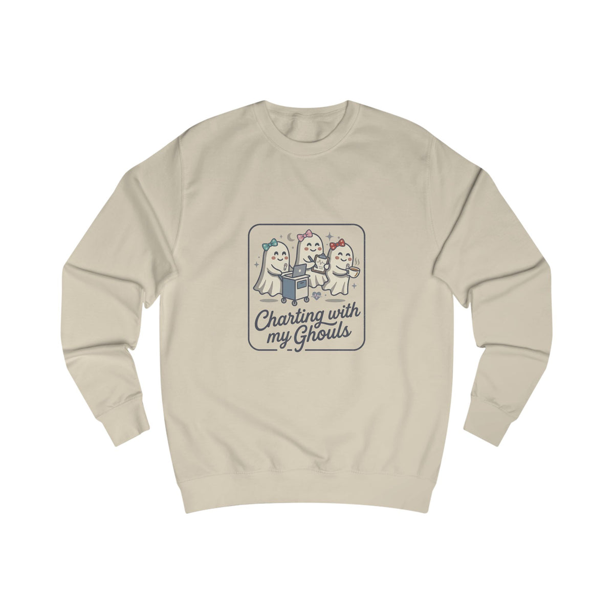 Charting With My Ghouls Sweatshirt — Cute Ghost Friends Halloween Pullover