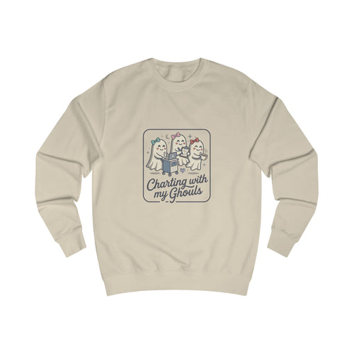 Charting With My Ghouls Sweatshirt — Cute Ghost Friends Halloween Pullover