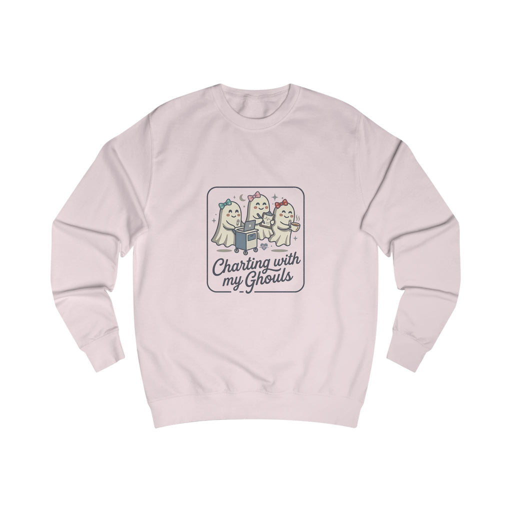Charting With My Ghouls Sweatshirt — Cute Ghost Friends Halloween Pullover