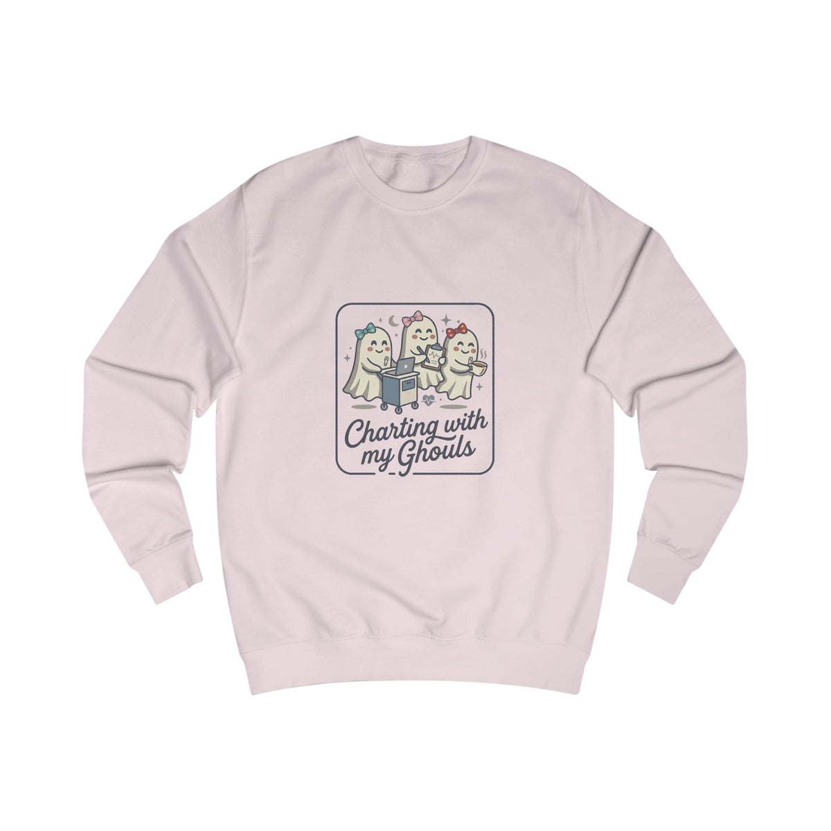 Charting With My Ghouls Sweatshirt — Cute Ghost Friends Halloween Pullover