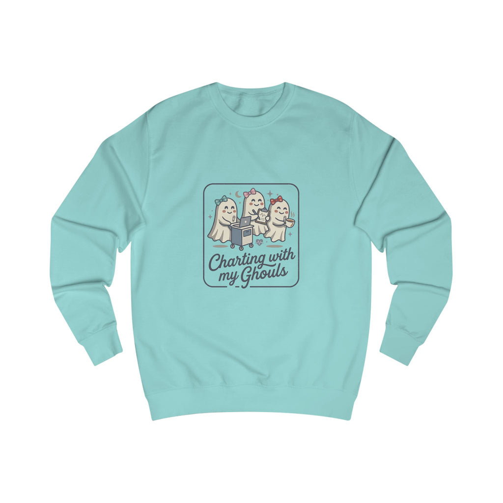 Charting With My Ghouls Sweatshirt — Cute Ghost Friends Halloween Pullover