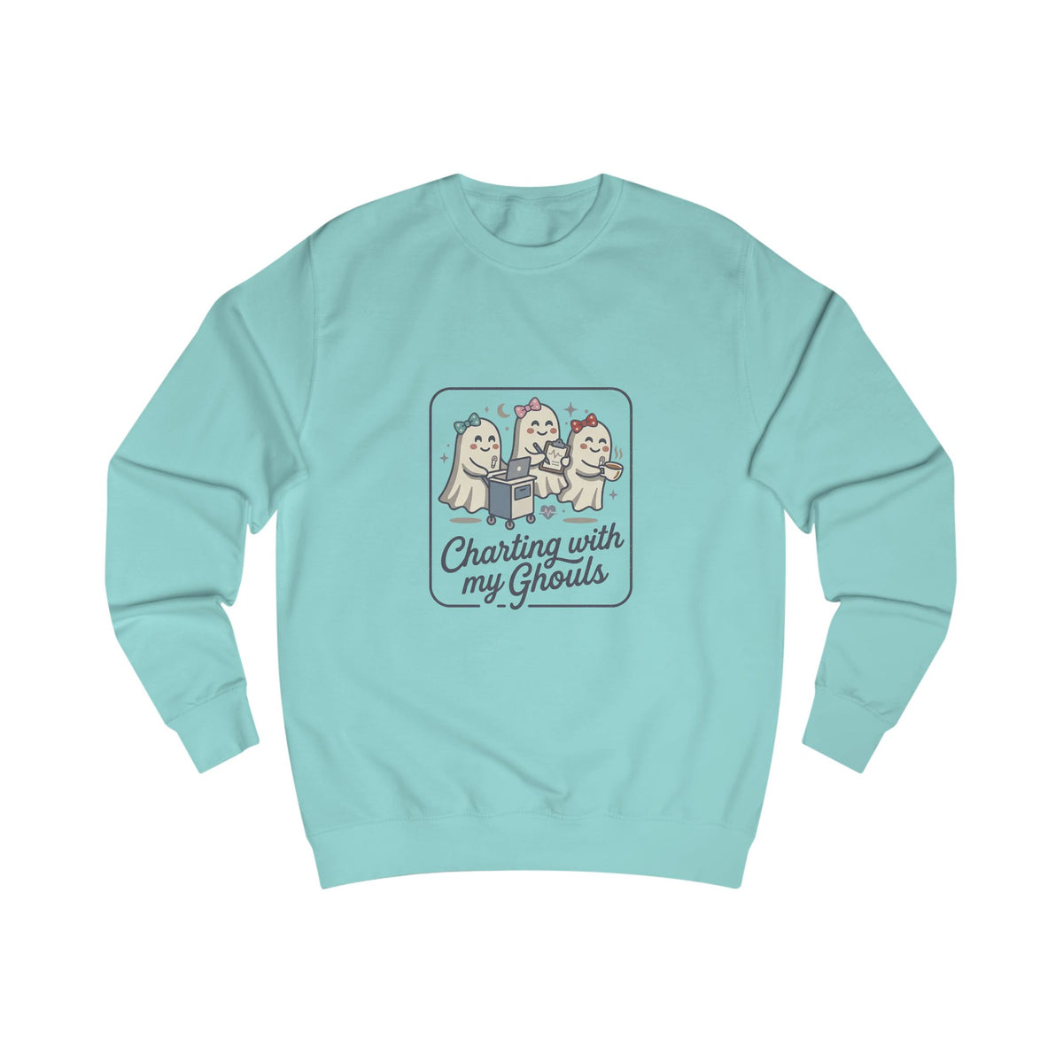Charting With My Ghouls Sweatshirt — Cute Ghost Friends Halloween Pullover