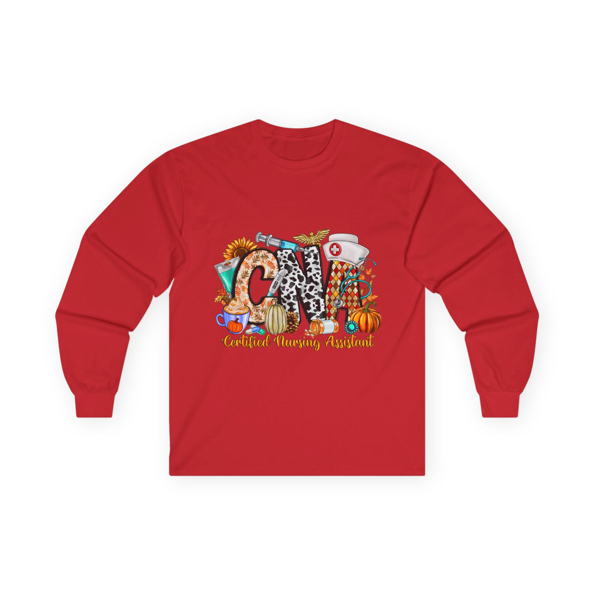 Certified Nursing Assistant (CNA) Fall Pumpkin Long Sleeve Tee